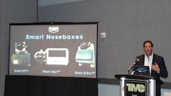 Phillips CEO Rob Phillips reveals the company's new smart noseboxes at TMC 2022. Phillips CEO Rob Phillips reveals the company's new smart noseboxes at TMC 2022.