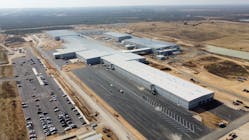 An aerial view of Navistar&apos;s new 900,000-sq.-ft. truck manufacturing plant in San Antonio. The OEM also owns an additional 428 acres on-site to possibly double operations.