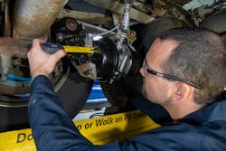 During roadside inspections, inspectors will measure brake strokes at 90 to 100 psi of application pressure.