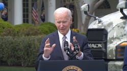 President Joe Biden delivers remarks on his administration&rsquo;s Trucking Action Plan during an April 4 event at the White House.