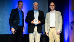 Hillyard was named the 2022 FleetOwner Private Fleet to Watch. Fleet transportation operations manager Chuck Amen, center, poses with the award, Jean-Sebastien Bouchard of Isaac Instruments, left, and Josh Fisher of FleetOwner. Hillyard was named the 2022 FleetOwner Private Fleet to Watch. Fleet transportation operations manager Chuck Amen, center, poses with the award, Jean-Sebastien Bouchard of Isaac Instruments, left, and Josh Fisher of FleetOwner.