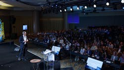 Cummins CEO Tom Linebarger gives the final keynote address of ACT Expo 2022. Cummins CEO Tom Linebarger gives the final keynote address of ACT Expo 2022.