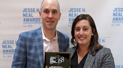 FleetOwner Editor-in-Chief Cristina Commendatore, right, and executive editor Josh Fisher at the 2022 Jesse H. Neal Awards in New York.
