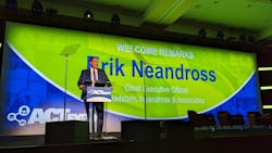 Erik Neandross, CEO of Gladstein, Neandross & Associates, the organizer of ACT Expo, welcomes a record crowd to the 2022 conference in Long Beach, California. Erik Neandross, CEO of Gladstein, Neandross & Associates, the organizer of ACT Expo, welcomes a record crowd to the 2022 conference in Long Beach, California.