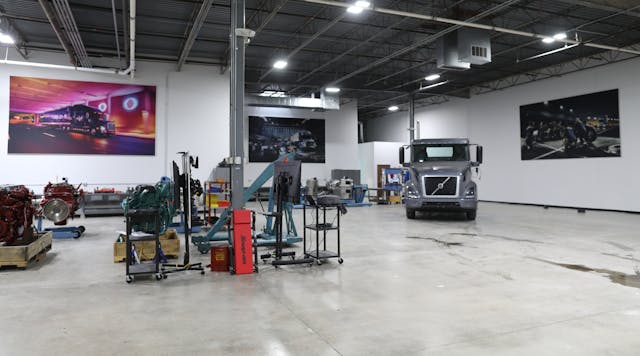 Volvo Trucks North America&rsquo;s new training facility was developed to support battery-electric vehicle training for technicians.