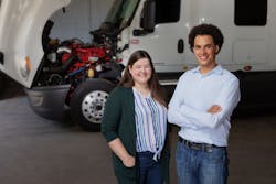 ClearFlame co-founders Julie Blumreiter, the company's chief technology officer, and BJ Johnson, its CEO. ClearFlame co-founders Julie Blumreiter, the company's chief technology officer, and BJ Johnson, its CEO.