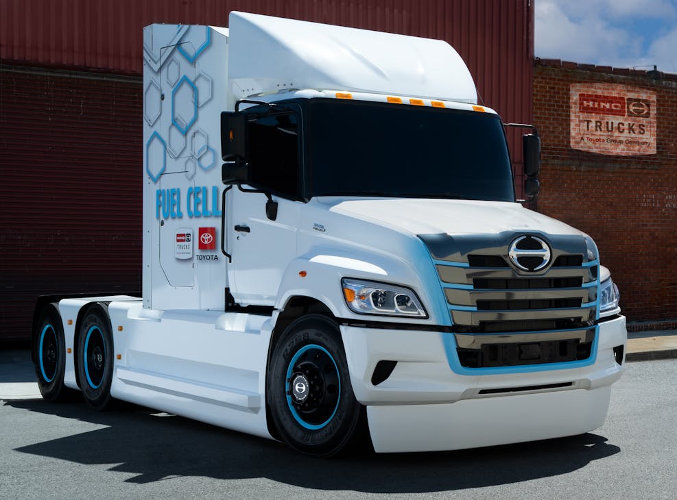 Hino debuted the Class 8 XL8 prototype powered by a hydrogen fuel cell electric drivetrain at the 2021 ACT Expo in Long Beach, California.