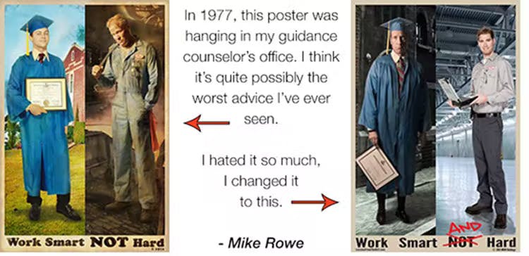 Mike Rowe Work Hard Poster 628d367079034
