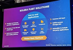 Solera&apos;s fleet solutions include Omnitracs, Spireon, SmartDrive, eDriving, and SuperVision.