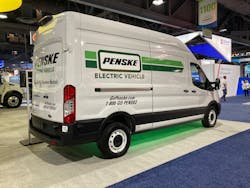 Penske showcases commercial electric vehicles in its ACT Expo booth. Penske showcases commercial electric vehicles in its ACT Expo booth.