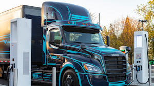 Freightliner customers have been making deliveries in two all-electric vehicles, the eM2 box truck and eCascadia Class 8 truck (pictured), in conjunction with two pilot programs, Innovation Fleet and Customer Experience Fleet. Fleet maintenance facilities looking to service BEVs do need to think about on-site charging infrastructure.