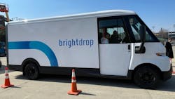 A BrightDrop EV available for test drives in the ride-and-drive area at 2022 Work Truck Week in Indianapolist in March. A BrightDrop EV available for test drives in the ride-and-drive area at 2022 Work Truck Week in Indianapolist in March.