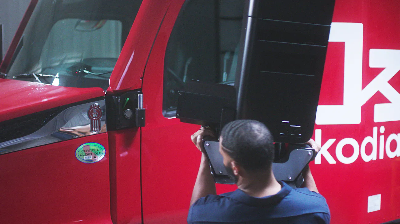 Kodiak's Sensorpods take the place of sideview mirrors and are connected by three bolts and three connector cables.