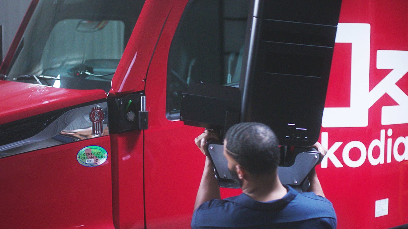 Kodiak's Sensorpods take the place of sideview mirrors and are connected by three bolts and three connector cables.