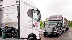 Locomation’s Autonomous Relay Convoy (ARC) Tractor and Nikola’s Tre BEV Tractor and Mobile Charging Trailer (MCT) were on display at PGT Trucking's corporate headquarters during the Innovation Showcase. Locomation’s Autonomous Relay Convoy (ARC) Tractor and Nikola’s Tre BEV Tractor and Mobile Charging Trailer (MCT) were on display at PGT Trucking's corporate headquarters during the Innovation Showcase.