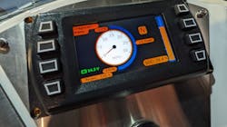 Orange EV's e-Triever features digital display panels in its all-electric yard tractors. Orange EV's e-Triever features digital display panels in its all-electric yard tractors.