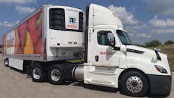 Meijer regional tractor hauling a reefer trailer. Meijer regional tractor hauling a reefer trailer.