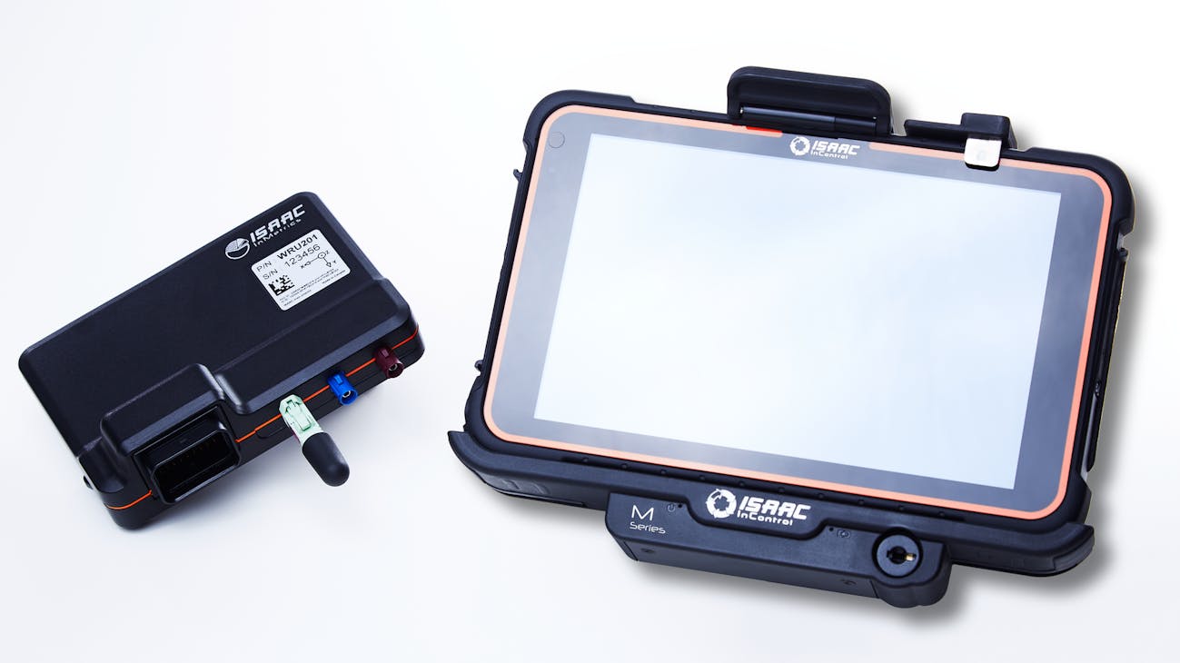 Isaac Instruments’ telemetry “recorder” and ruggedized tablet are designed to simplify workplace safety and efficiency for drivers. Isaac Instruments’ telemetry “recorder” and ruggedized tablet are designed to simplify workplace safety and efficiency for drivers.