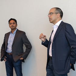 Kiren Sekar, chief product officer at Samsara (left) and Sanjit Biswas, Samsara co-founder and CEO.