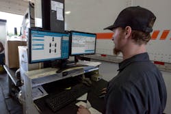 Trimble Transportation offers a TMT solution that provides real-time communication between drivers and technicians. Trimble Transportation offers a TMT solution that provides real-time communication between drivers and technicians.