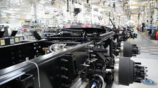 Mack Trucks on the assembly line at Lehigh Valley Operations in Macungie, Pennsylvania.