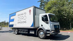 The K270E has a range of 100 to 200 miles. It's rated at 469 horsepower and 2,540 lb.-ft. torque. It can be equipped with a 141-282 kWh battery pack that, using a CCS1 charging port, has a charge time of two hours. The K270E has a range of 100 to 200 miles. It's rated at 469 horsepower and 2,540 lb.-ft. torque. It can be equipped with a 141-282 kWh battery pack that, using a CCS1 charging port, has a charge time of two hours.