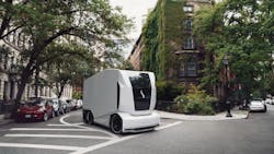 Einride’s autonomous vehicles, which it calls Pods, have no driver’s compartment and run on battery-electric power, making it what Einride calls an autonomous electric transport. Einride’s autonomous vehicles, which it calls Pods, have no driver’s compartment and run on battery-electric power, making it what Einride calls an autonomous electric transport.