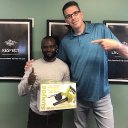 Leonard's Express drivers could pick a leaf blower as part of their haul during National Truck Driver Appreciation Week. Leonard's Express drivers could pick a leaf blower as part of their haul during National Truck Driver Appreciation Week.