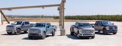 The 2023 Ford Super Duty lineup includes the F-250 Tremor off-road package, F-350 Limited, F-350 Lariat, and XL ST appearance package. The 2023 Ford Super Duty lineup includes the F-250 Tremor off-road package, F-350 Limited, F-350 Lariat, and XL ST appearance package.