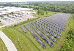 The Bendix solar array at its manufacturing facility in Huntington, Indiana. The Bendix solar array at its manufacturing facility in Huntington, Indiana.