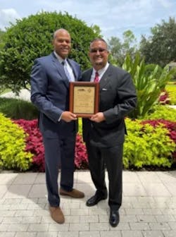 Hoff (left) with Exchange Fleet Operations Manager Jonah Thomas. Hoff (left) with Exchange Fleet Operations Manager Jonah Thomas.