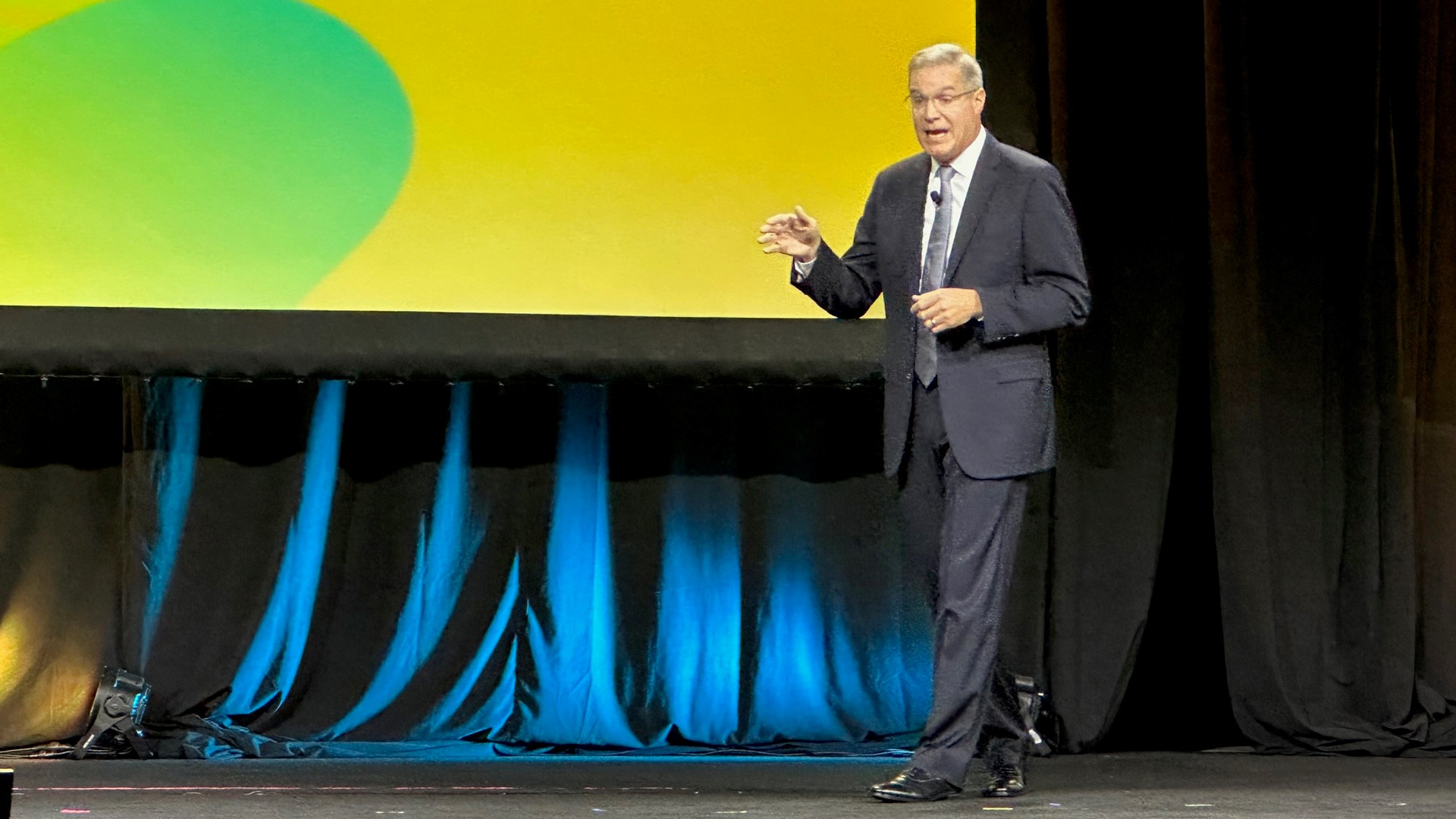 ATA president and CEO Chris Spear deliver state of industry address during MCE 2022.