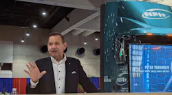 Peter Voorhoeve, Volvo Trucks North America, speaks during a press conference at ATA's MCE.