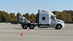 Industry media had the chance to drive two tractors, one equipped with a traditional hydraulic steering system and the other equipped with ZF's electric power steering, on a track at the Transportation Research Center just outside Columbus, Ohio. Industry media had the chance to drive two tractors, one equipped with a traditional hydraulic steering system and the other equipped with ZF's electric power steering, on a track at the Transportation Research Center just outside Columbus, Ohio.