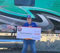 Grand-prize winner, Sweetman, is an Army veteran with over 50 years and 5 million miles behind the wheel. He is also a volunteer for the Trucking Buddy nonprofit, which educates schoolchildren about the industry. Grand-prize winner, Sweetman, is an Army veteran with over 50 years and 5 million miles behind the wheel. He is also a volunteer for the Trucking Buddy nonprofit, which educates schoolchildren about the industry.