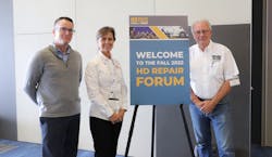 Left to right: Brendon Eckenrode, managing director of the Collision Repair Education Foundation; Cindy Barlow, director of industry outreach for WyoTech; and George Arrants, VP of the ASE Education Foundation. Left to right: Brendon Eckenrode, managing director of the Collision Repair Education Foundation; Cindy Barlow, director of industry outreach for WyoTech; and George Arrants, VP of the ASE Education Foundation.