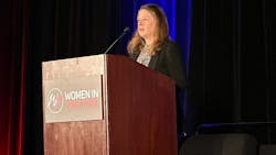FMCSA administrator Robin Hutcheson delivers opening keynote at Women In Trucking’s 2022 Accelerate Conference & Expo in Dallas. FMCSA administrator Robin Hutcheson delivers opening keynote at Women In Trucking’s 2022 Accelerate Conference & Expo in Dallas.