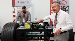 Mike Niemeyer, director of strategic accounts, explains how the Meritor Tire Inflation System works during a tour of P.S.I.’s plant in San Antonio.