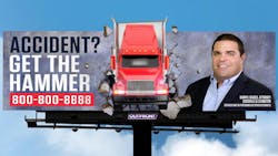 Trial-lawyer billboards like this put trucking squarely in the crosshairs for pricey litigation.