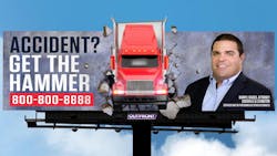 Trial-lawyer billboards like this put trucking squarely in the crosshairs for pricey litigation. Trial-lawyer billboards like this put trucking squarely in the crosshairs for pricey litigation.