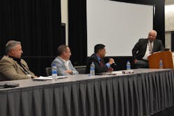 From left, Bill Zobel, Pilot; Mike Roeth, NACFE; Rakesh Aneja, DTNA; Jack Legler, TMC. From left, Bill Zobel, Pilot; Mike Roeth, NACFE; Rakesh Aneja, DTNA; Jack Legler, TMC.