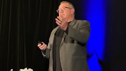 Dean Croke, principal market analyst for DAT Freight & Analytics, during Women In Trucking’s 2022 Accelerate Conference & Expo. Dean Croke, principal market analyst for DAT Freight & Analytics, during Women In Trucking’s 2022 Accelerate Conference & Expo.