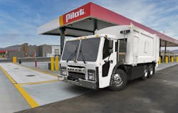 Mack expects sales of its electric LR refuse model to benefit after parent Volvo Group announced a partnership with Pilot Co. to build electric-vehicle charging stations at a number of Pilot and Flying J travel stops nationwide. Mack expects sales of its electric LR refuse model to benefit after parent Volvo Group announced a partnership with Pilot Co. to build electric-vehicle charging stations at a number of Pilot and Flying J travel stops nationwide.