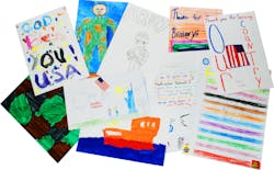 These cards and letters are like those that are included in care packages that go overseas to active-duty personnel as part of Truckers for Troops. These cards and letters are like those that are included in care packages that go overseas to active-duty personnel as part of Truckers for Troops.