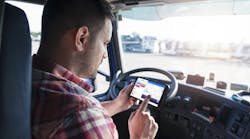 Truck Driver Using Custom Mobile App