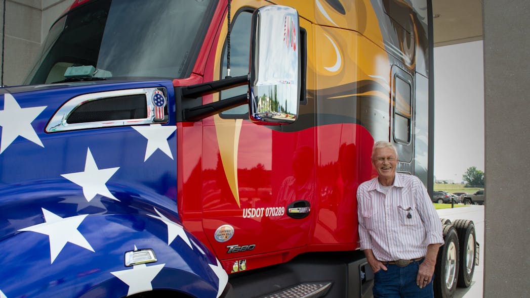 CFI professional driver Don Welch, a U.S. Army veteran, is piloting one of seven unique CFI &apos;True to the Troops&apos; tractor-trailers and will deliver wreaths to Arlington National Cemetery in Virginia for wreath-laying there on Dec. 17.