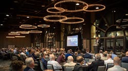 Brian Sage, Great Dane EVP of manufacturing, addresses the audience. Brian Sage, Great Dane EVP of manufacturing, addresses the audience.