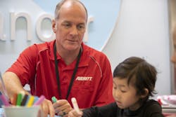 Averitt associate Pete Upton during an annual visit at St. Jude Children&apos;s Research Hospital