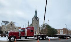The charitable haul of their town’s tree by Brenny Transportation is pictured above The charitable haul of their town’s tree by Brenny Transportation is pictured above