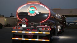 A Coast Transport tanker with Intellistop pulsating brake lamps. The company is in court against the U.S. Department of Transportation over a DOT-denied exemption application for its module. A Coast Transport tanker with Intellistop pulsating brake lamps. The company is in court against the U.S. Department of Transportation over a DOT-denied exemption application for its module.